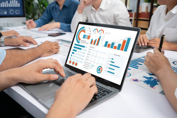 Business data dashboard provide business intelligence analytic for marketing strategy planning...