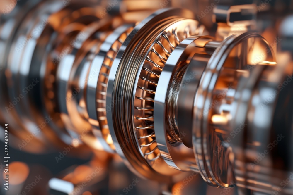 Poster complex mechanical components showcase intricate engineering design in a close-up view