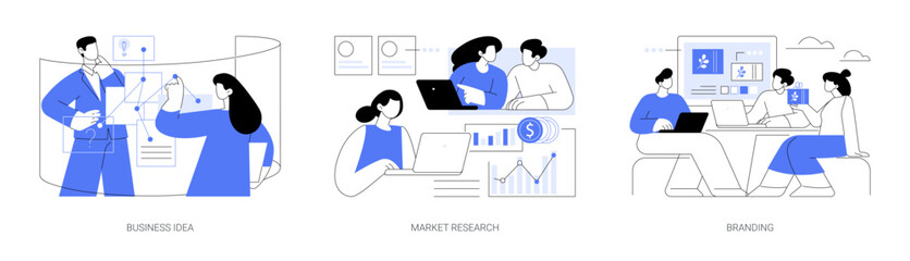 New startup project isolated cartoon vector illustrations se