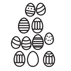 Cute Easter Egg Designs Coloring Page Printable