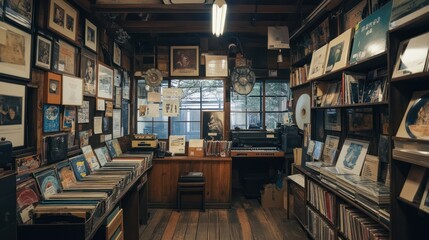 Vintage Record Store Filled With Music And Memorabilia