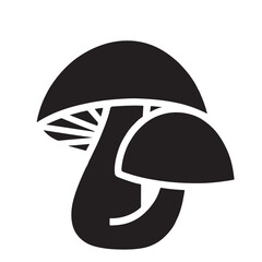Simple Black Mushroom Icon Graphic Design