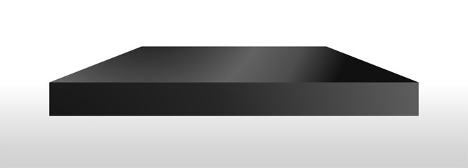 Black podium square 3d Empty stage, product platform background, Vector illustration