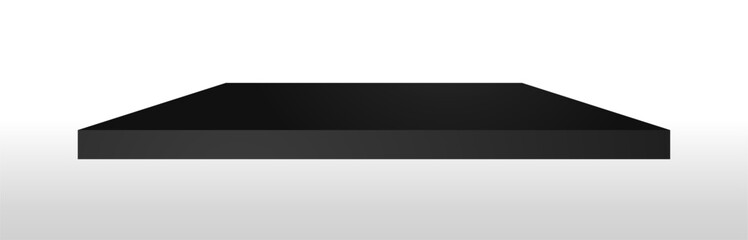 Fototapeta premium Black podium square 3d Empty stage, product platform background, Vector illustration