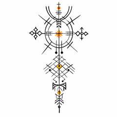 Magic ancient viking tatoo vector illustration (3)