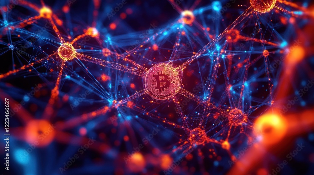 Poster Bitcoin Network Digital Currency Blockchain Technology