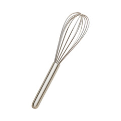 Modern Stainless Steel Whisk Isolated on Transparent Background