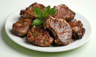 Savoring tender roasted lamb with aromatic mint sauce in an irish culinary tradition