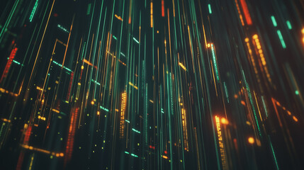 Abstract black background with Colorful charts and graphs with statistics to innovative analyze business potential and forecast future development of companies growth.