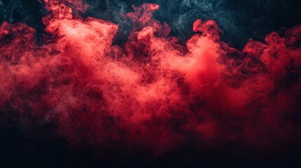 Fototapeta premium Red & blue smoke swirls, dark background, studio shot, design element