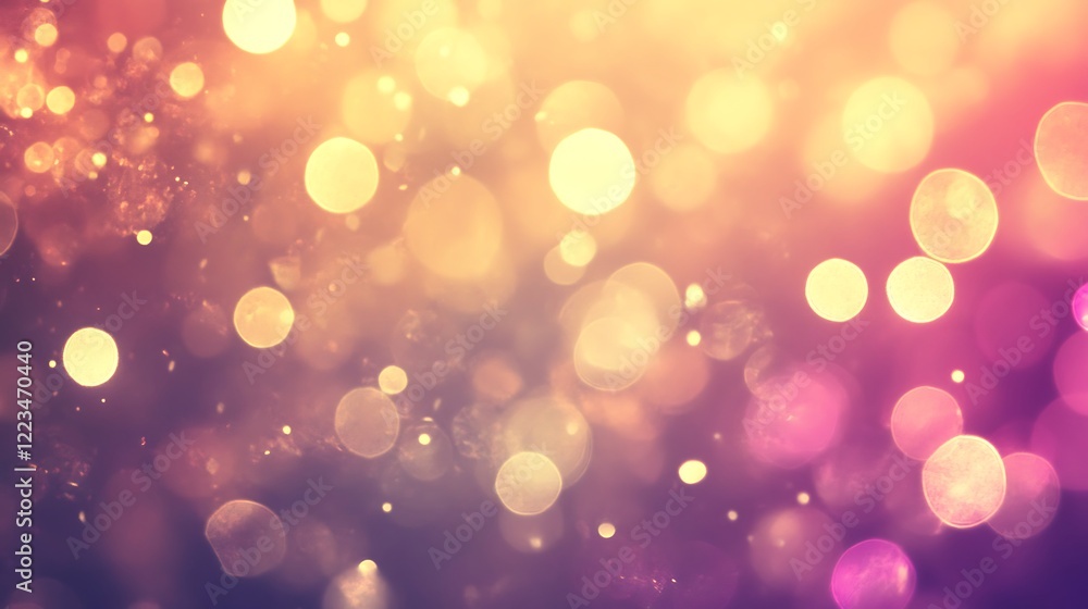 Poster abstract bokeh background with warm and cool tones