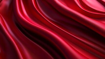 A red fabric with a wave pattern