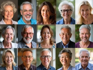 Diverse Group of Smiling Senior Professionals Posing for Headshots
