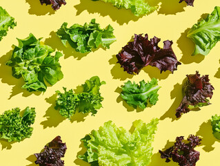 Salad leaves seamless tile pattern