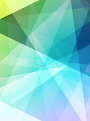 Fototapeta premium abstract overlapping triangles on gradient green and blue and yellow background, decor, fashion, fantasy, technology, copy space