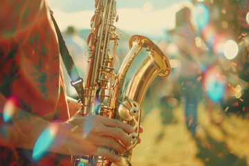 jazz musician playing outdoor concert