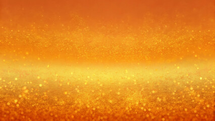Warm orange and yellow hues create a vibrant and energetic atmosphere reminiscent of sparkling lights or particles in motion. Tiny, scattered dots add depth and texture. Space for text.AI