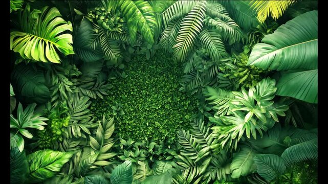 Various green leaves intro.Camera movement. 4k