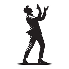 Applauding silhouette person for positive visual designs - clapping person silhouette - clapping person vector - clapping person illustration - applause silhouette - clapping vector
