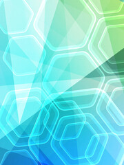 white hexagons stacked on gradient green and blue background, decor, fashion, fantasy, technology, copy space