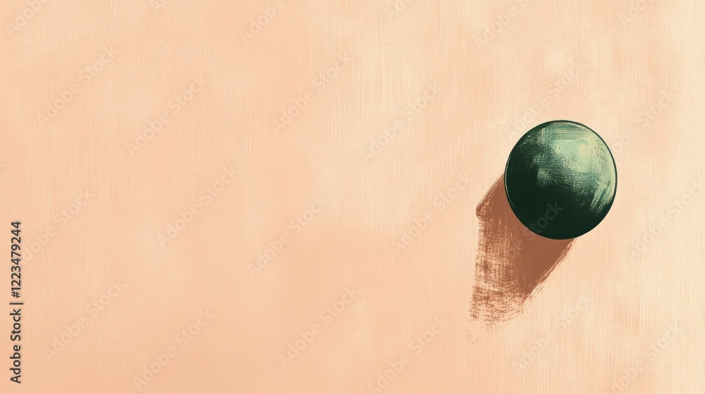 Poster dark sphere on peach textured background