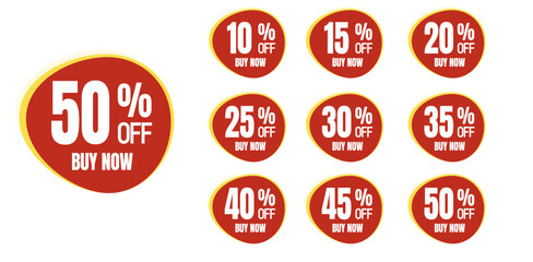 Sale discount with percent collection. Set of sale badge, banner, sticker, tag. Vector illustration