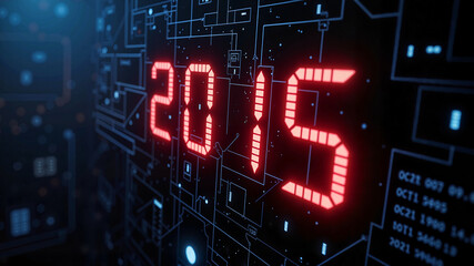 Digital Clock Neon Numbers Futuristic Display