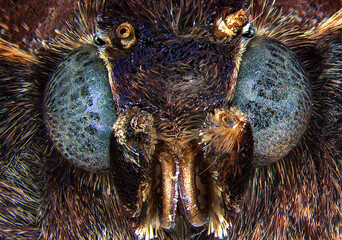 Microscopic image of a moth's compound eyes