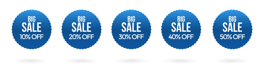 Blue sale labels, Blue Discount stickers set. vector collection, you can simply change color