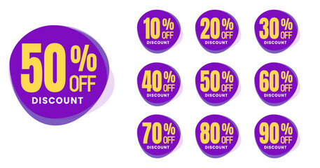 Discount stickers set. vector collection, you can simply change color