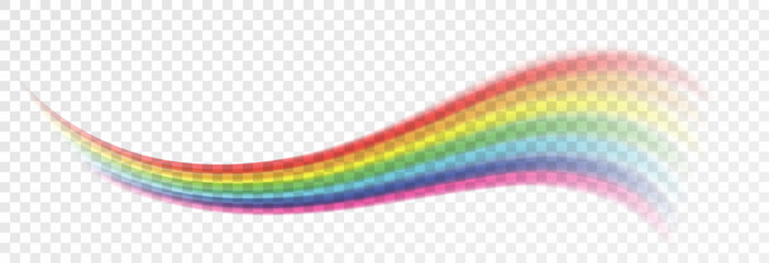 Obraz premium Rainbow, realistic rainbow spectrum on transparent background, vector png.