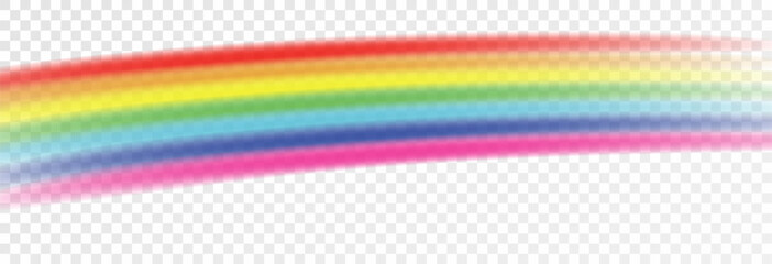 Rainbow, realistic rainbow spectrum on transparent background, vector png.	
