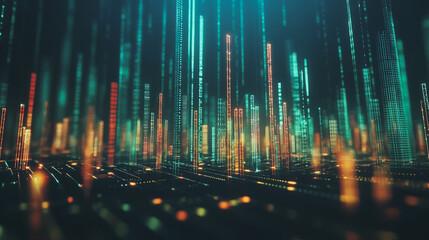 Abstract black background with Colorful charts and graphs with statistics to innovative analyze business potential and forecast future development of companies growth.