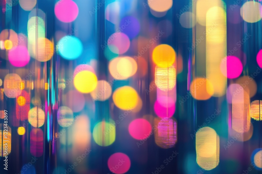 Poster bright and colorful bokeh lights create a vibrant abstract background at night