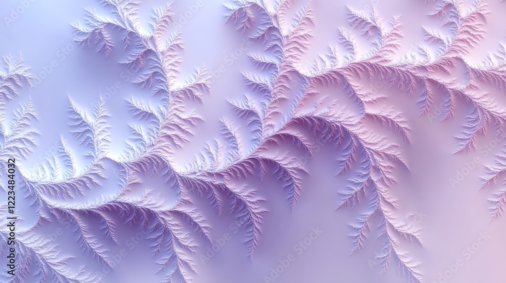 Poster Abstract Lavender Frost Design With Delicate Branching Patterns