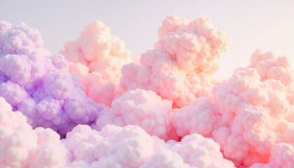 Fototapeta premium Colorful abstract fluffy clouds in soft pastel shades