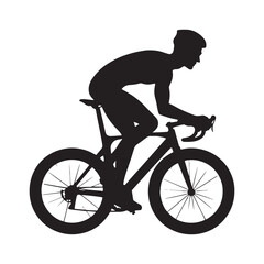 Person cycling silhouette for health-focused and fitness artwork - person cycling silhouette - person cycling vector - person cycling illustration - cycling silhouette - cycling vector
