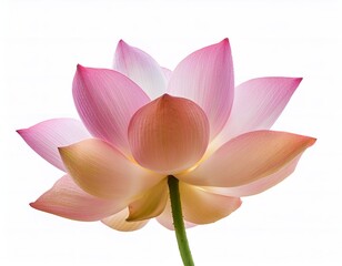 Fototapeta premium Lotus flower isolated on white background. Elegant and symbolic, perfect for spiritual, wellness, or nature-themed projects. Clean, professional presentation for commercial use
