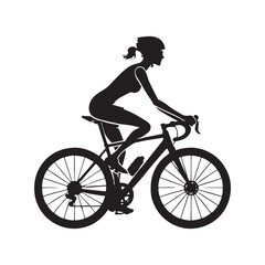 Obraz premium Silhouette of a person cycling for fitness and active lifestyle themes - person cycling silhouette - person cycling vector - person cycling illustration - cycling silhouette - cycling vector 