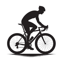 Person cycling silhouette for outdoor exploration and adventure visuals - person cycling silhouette - person cycling vector - person cycling illustration - cycling silhouette - cycling vector
