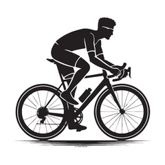 Person cycling silhouette for mountain and road biking visuals - person cycling silhouette - person cycling vector - person cycling illustration - cycling silhouette - cycling vector
