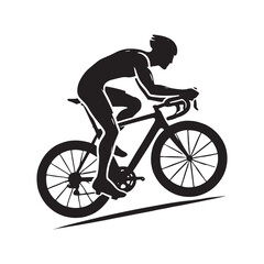 Obraz premium Person cycling silhouette for active transportation designs - person cycling silhouette - person cycling vector - person cycling illustration - cycling silhouette - cycling vector 