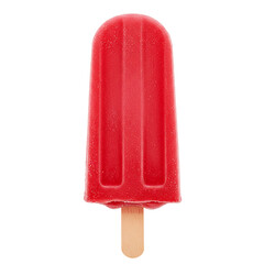  Red Popsicle Ice Cream on White Background