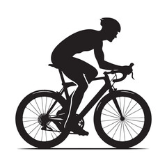 Motivated person cycling silhouette for fitness lifestyle artwork - person cycling silhouette - person cycling vector - person cycling illustration - cycling silhouette - cycling vector
