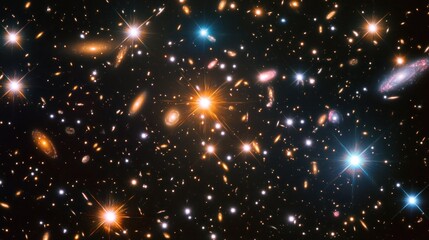 Distant Galaxies and Bright Stars Illuminating the Cosmos