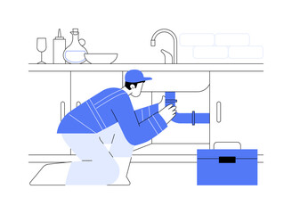 Plumber isolated cartoon vector illustrations.