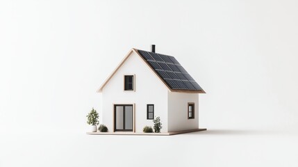 Eco-Friendly Modern House Model with Solar Panels