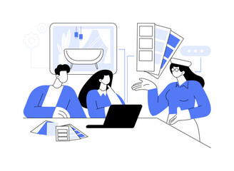 Interior designer isolated cartoon vector illustrations.