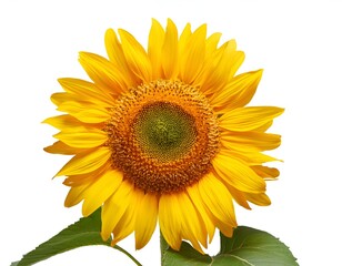 Obraz premium Sunflower isolated on white background. Bright and cheerful, ideal for nature themes, gardening, or summer projects. Clean, professional presentation for commercial use