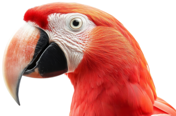 Scarlet Macaw Profile Portrait, transparent background png